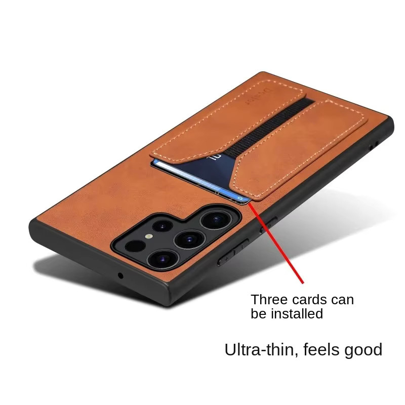 Lederhülle mit Brieftasche und Kartenhalter für Samsung Galaxy S24 S23 FE S22 S21 Plus Note 20 Ultra A05S A15 A25 A35 A55 in Rot - Bild 3