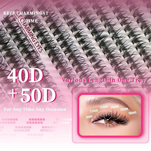 Cappuvini Wimpernverlängerungs-Set, Wispy DIY Wimpernbüschel, Unisex - Bild 1
