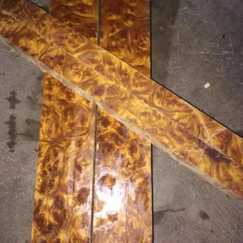 Handgefertigter DIY Kampferholzblock mit Wurzel in Gold und Braun, Länge: 300 mm - Bild 4