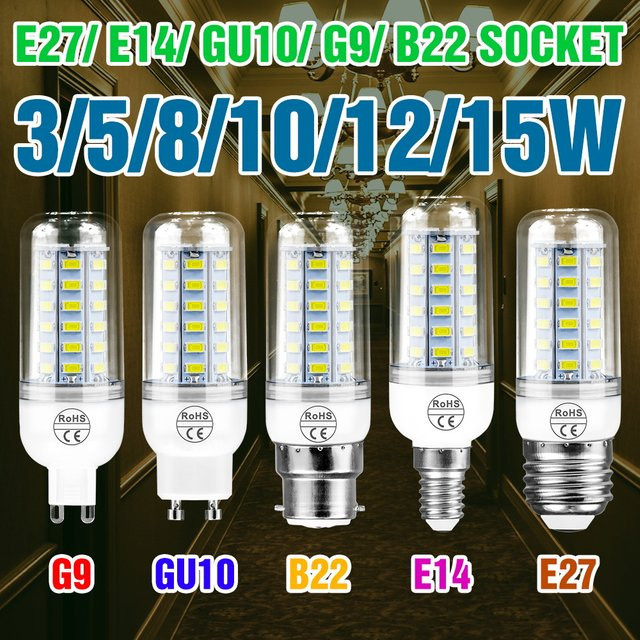 CanLing 15W LED-Maiskolbenlampe für Deckenleuchten in Warmweiß, Transparent - Bild 1
