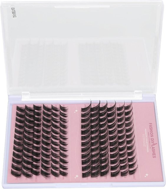 Koogeelife Wimpernverlängerungs-Set, 144 Büschel, 10-16 mm, mit 8 ml Wimpernkleber schwarz - Bild 1