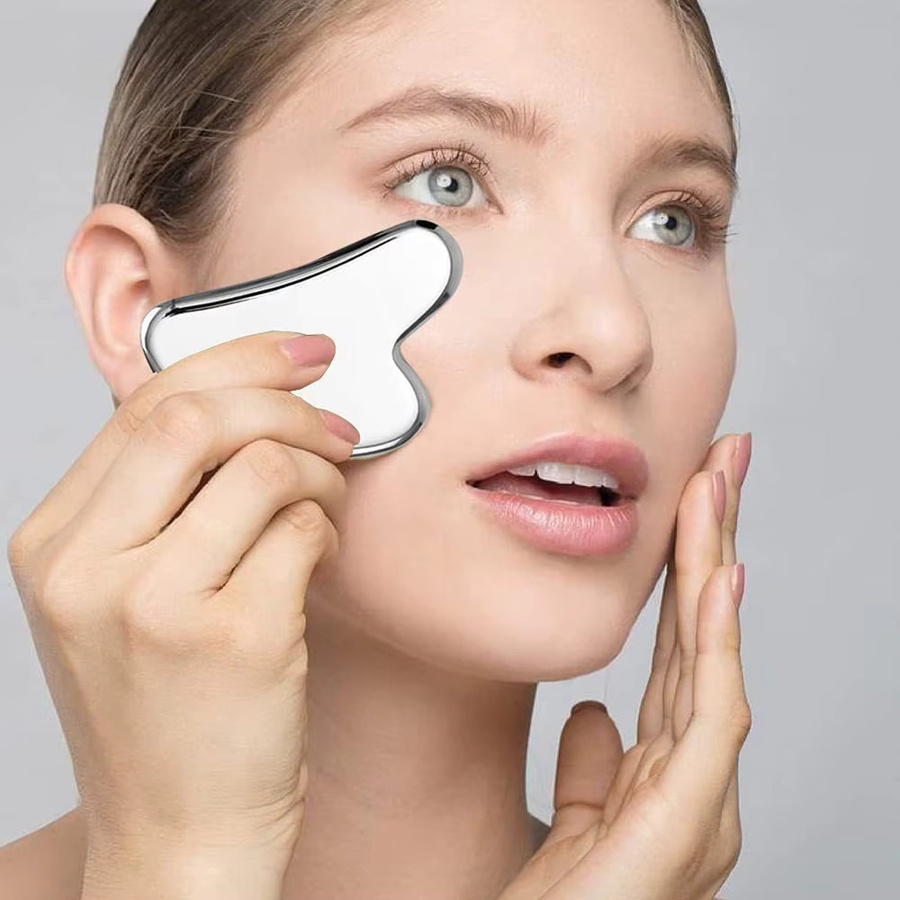 YQQGD Gesichtsroller und Gua Sha-Set aus Edelstahl, Unisex - Bild 3