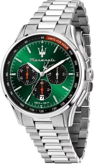 Maserati Chronograph, Quarz, Edelstahl, Grün, Herren - Bild 1