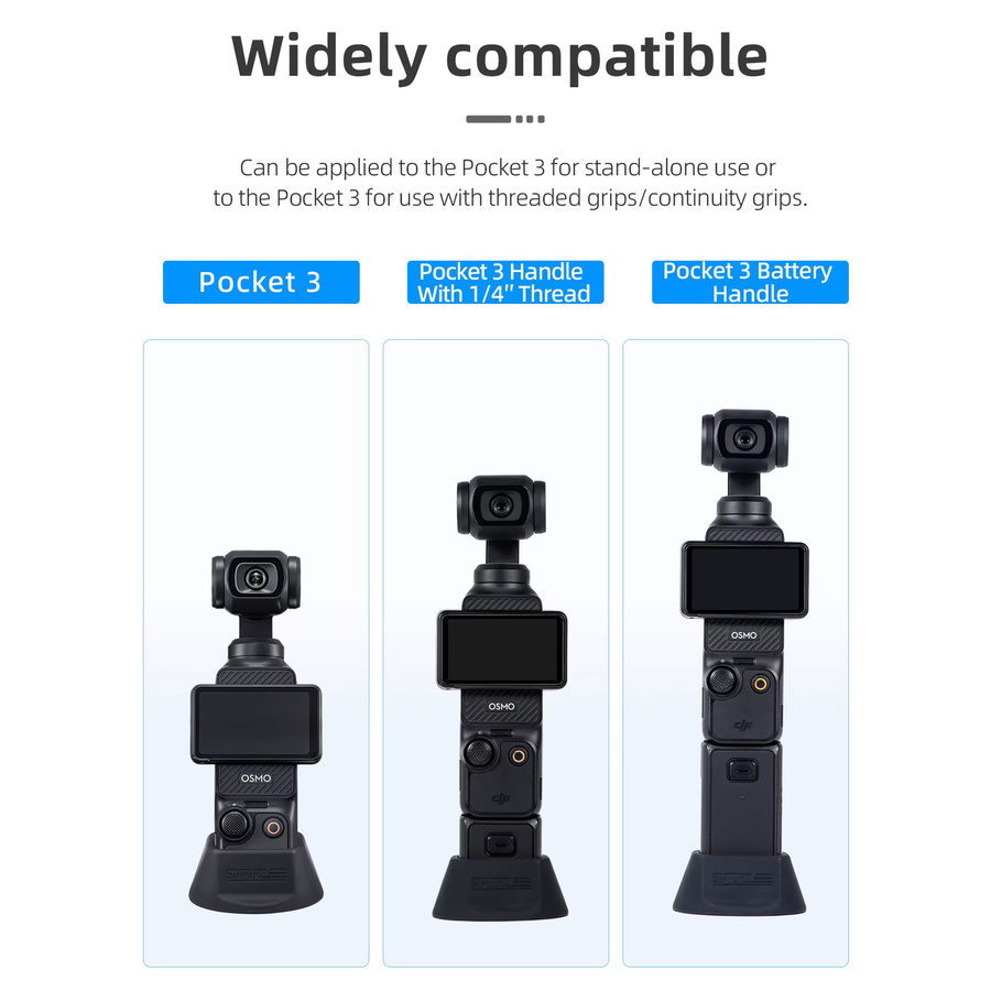 DJI Silikon-Fixierhalterung und rutschfeste Basisverlängerung für DJI OSMO Pocket 3/4 Handkamera in Schwarz - Bild 5