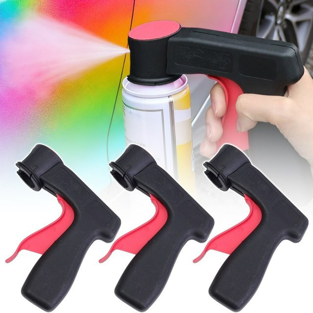 Ergonomischer Full Grip Trigger Griff für Aerosol Sprays in Schwarz als Adapter für Auto Polieren und DIY Wartung - Bild 1
