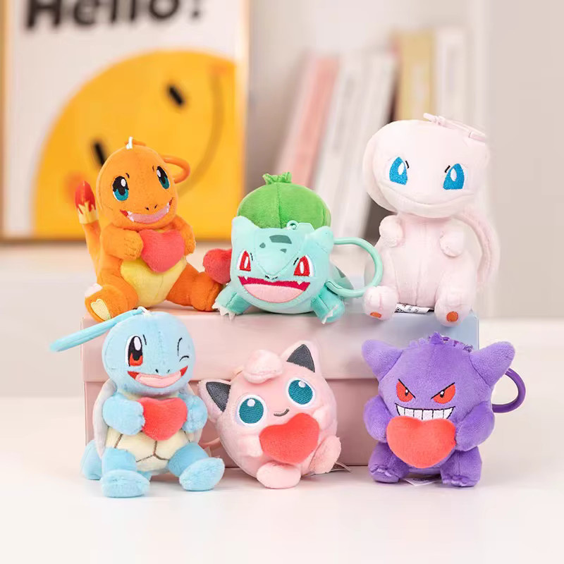 Potdemiel Pokémon Plüsch Spielzeug, Pikachu Mew Psyduck Squirtle Bulbasaur, Puppe, Schlüsselbund - Bild 1