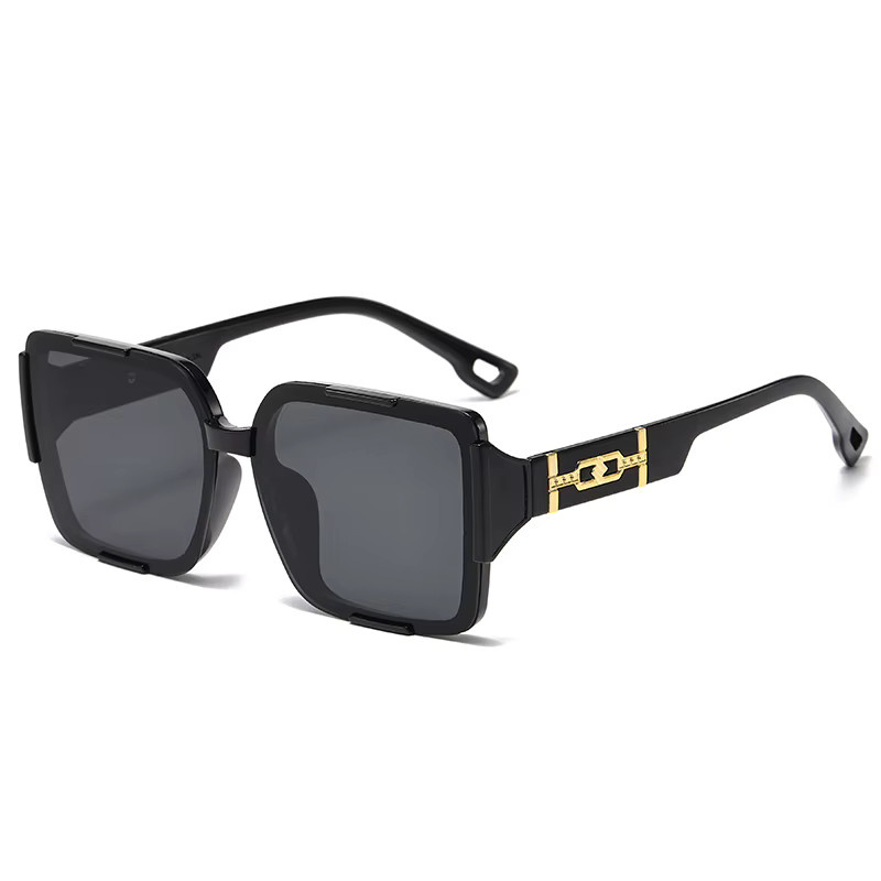 Julyrays Sonnenbrille, quadratisch, Vollrand, Metall, Schwarz, Unisex - Bild 2
