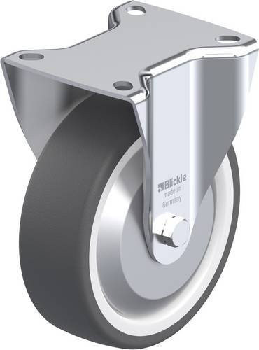 Blickle Bockrolle B-POTH 125KA-FA in Grau und Weiß mit 125 mm Rad-Durchmesser und 250 kg Tragfähigkeit - Bild 1