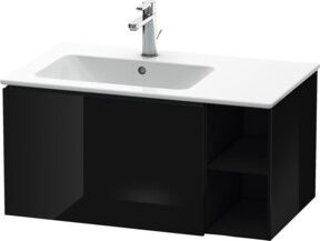 Duravit Waschtischunterschrank L-Cube in Schwarz Hochglanz mit 1 Auszug und Becken links, B/T/H: 82 x 40 x 48,1 cm - Bild 1