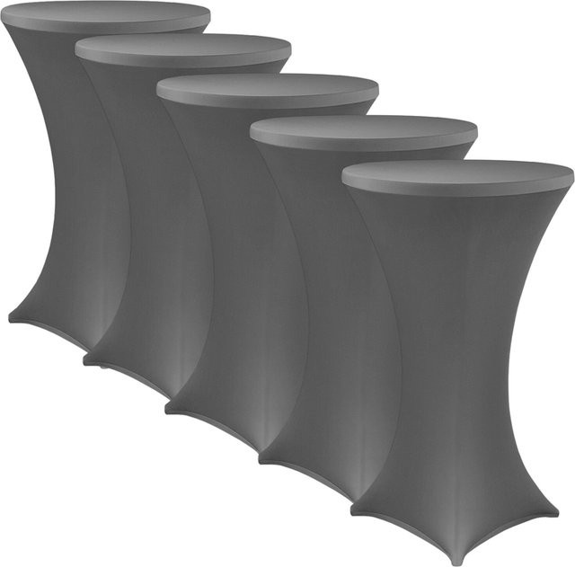 NYVI NYVIGala Stehtischhusse 5er Set Anthrazit elastische Stretchhusse für runde Stehtische und Bistrotische Durchmesser: 80-85 cm - Bild 1