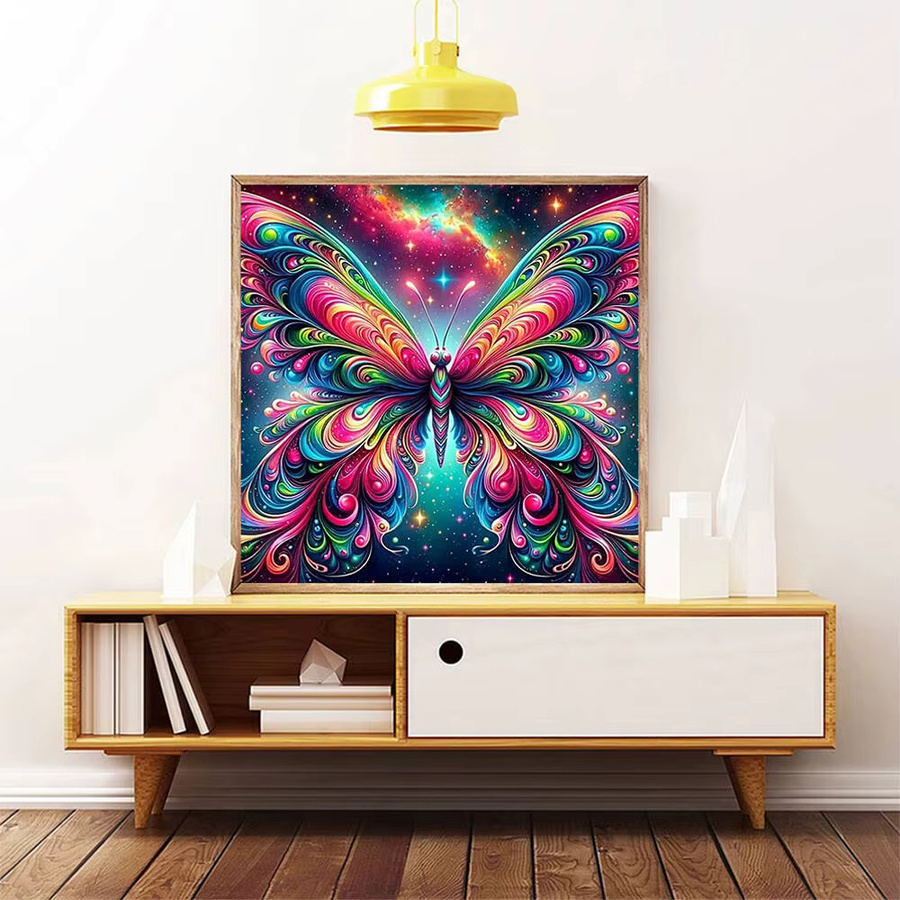 Huacan Diamant-Malerei-Set Schmetterling rund multicolor B: 20 cm, H: 20 cm - Bild 3