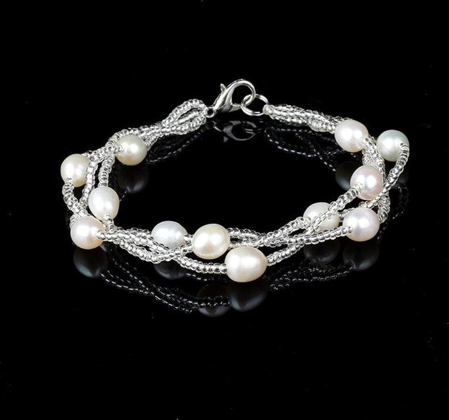 Wucifang Jewelry Armband, Perle, Weiß, Unisex, Vintage - Bild 1