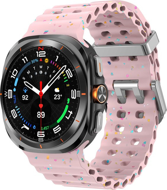 Samsung Uhrenarmband Silikon, Marine, Pink, Unisex - Bild 1