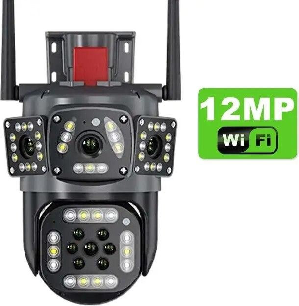 Vstarcam 6K WiFi PTZ Doppelobjektivkamera mit 12MP Auflösung und Bewegungserkennung in Schwarz - Bild 1