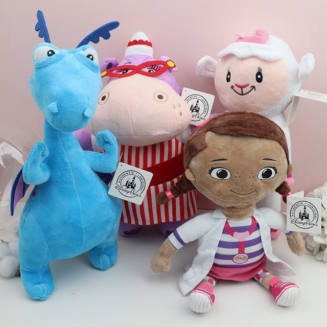 Bandai Disney Doc McStuffins Plüschtier-Set, Kawaii Lambie, Hallie, Nilpferd und Drachen-Stoffpuppen - Bild 1