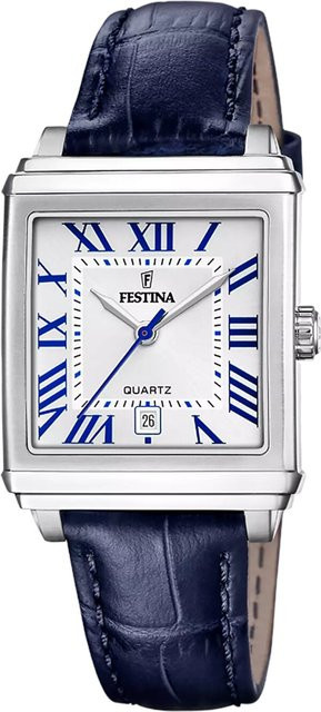 Festina Damenuhr, Quarz, Edelstahl, Leder, 32 mm, Weiß - Bild 1