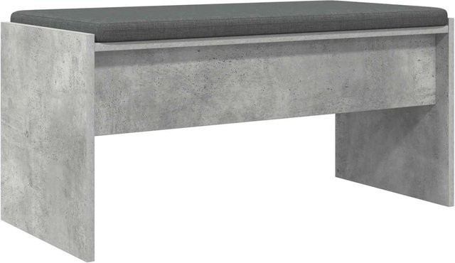 vidaXL Flurbank mit Kissen in Betongrau, moderne Sitzbank für Flur und Eingangsbereich, B/T/H: 83 x 38 x 40 cm - Bild 1