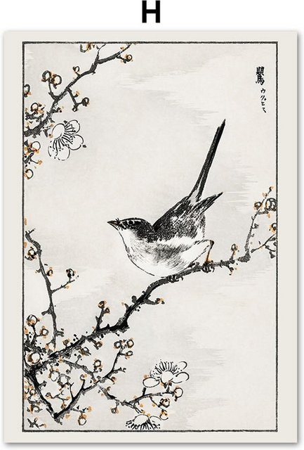 TPFLiving Poster Leinwand Japanische Malerei Modell H, Mehrfarbig, B: 21 cm, H: 30 cm - Bild 1
