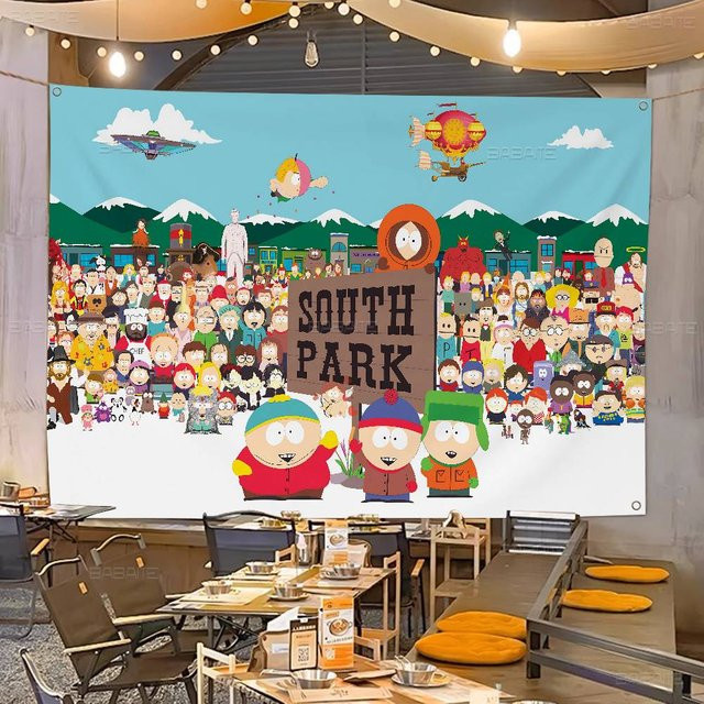 Potdemiel Geburtstagsparty Banner mit Cartoon-Druckmuster in Mehrfarbig, Rechteckig, B/H: 70 x 50 cm - Bild 1