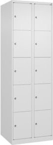 C+P Schließfachschrank Classic PLUS mit 2 Abteilen in Verkehrsweiß, H x B x T: 185 x 60 x 50 cm - Bild 1