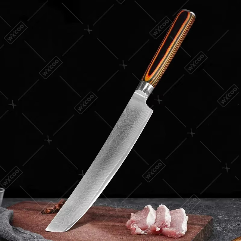 WXCOO Professionelles Japanisches Damaststahlmesser als Ausbeinmesser in Silber mit Holzgriff - Bild 4