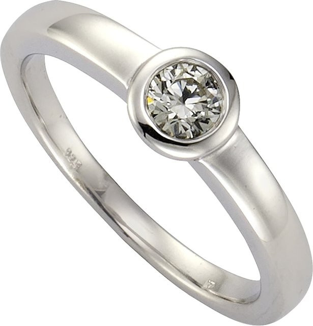 Zeeme Ring 925 Silber, rhodiniert, Zirkonia, Damen - Bild 1