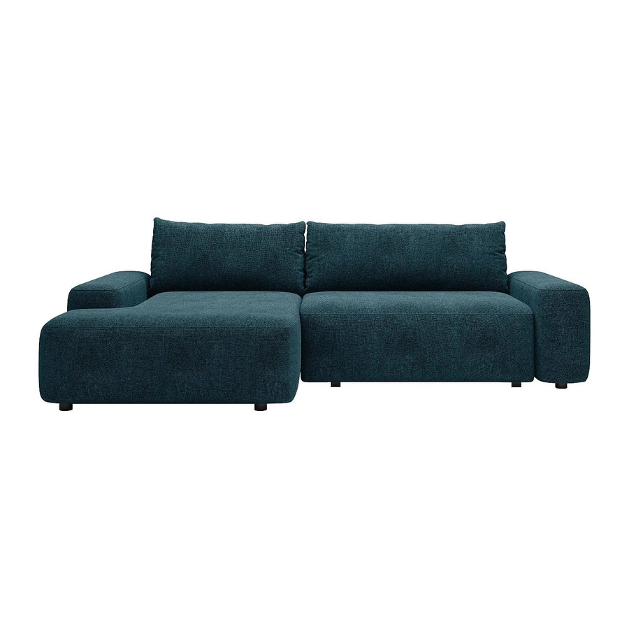 Vente-unique Schlafsofa Daviso in Blau mit L-Form und Schlaffunktion - Bild 2