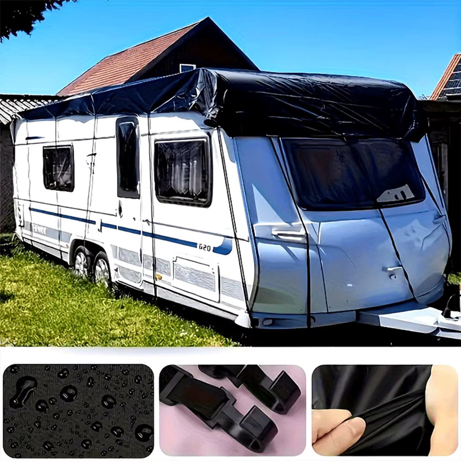 BoFaCarry Wohnmobil Dachschutzhülle aus wasserdichtem 210D Oxford Polyester, Schwarz - Bild 3