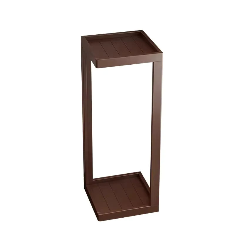 Nanzhu Blumenregal Bodenhohes Pflanzenregal für Wohnzimmer und Balkon in Walnuss, Höhe: 70 cm - Bild 4