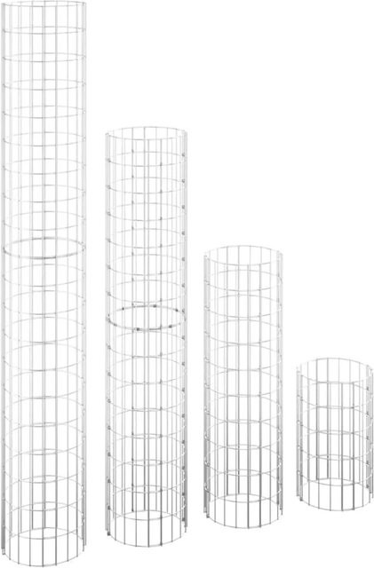 vidaXL Gabionen-Hochbeete Set 4 Stück Rund, verschiedene Größen (Höhe: 50 cm, 100 cm, 150 cm, 200 cm) - Bild 1