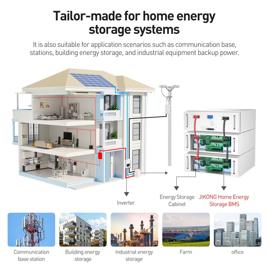 JIKONG Smart BMS mit 4.3 Display Monitor für LiFePO4 Li-Ion LTO Batterien und Inverter 8S 16S 24V 48V Energiespeicher Zubehör - Bild 2
