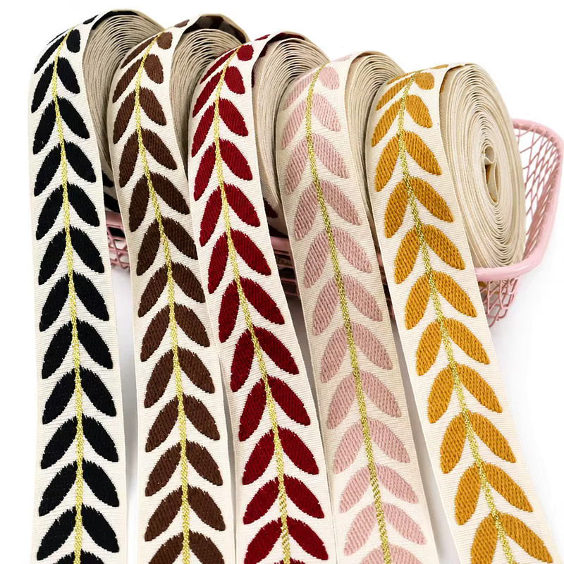 Deepeel Jacquard-Gurtband aus Polyester in Grün und Multicolour, Breite: 25 mm - Bild 7