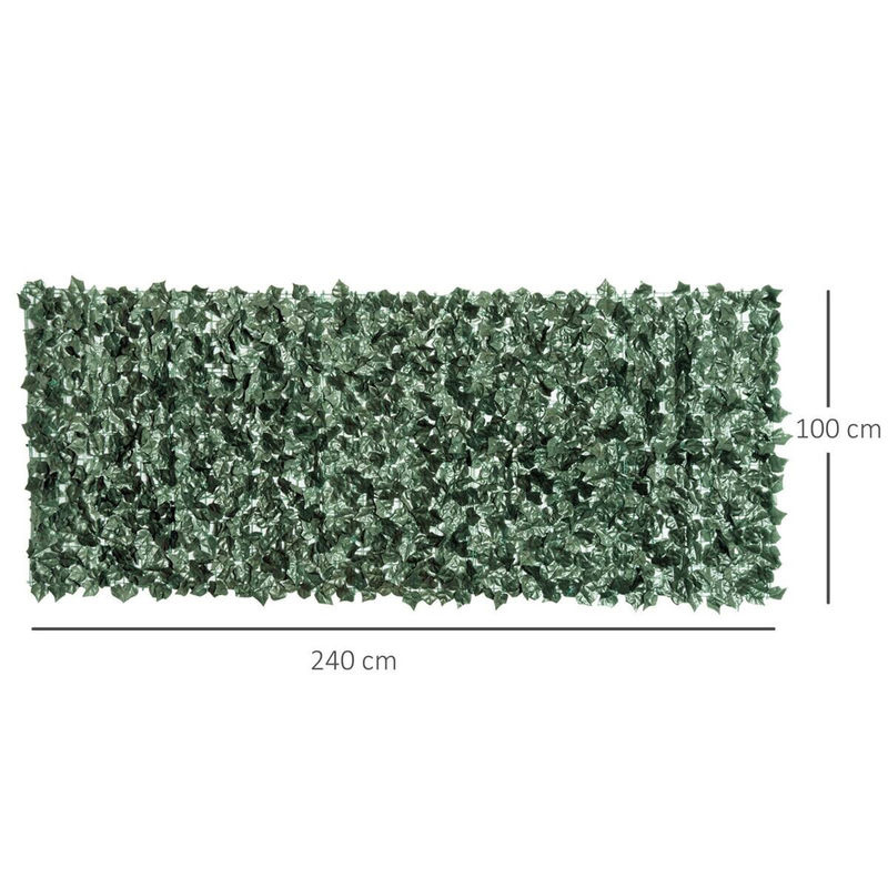 Outsunny Künstliche Hecke aus Kunststoff in Grün, Höhe: 100 cm, Breite: 240 cm - Bild 3