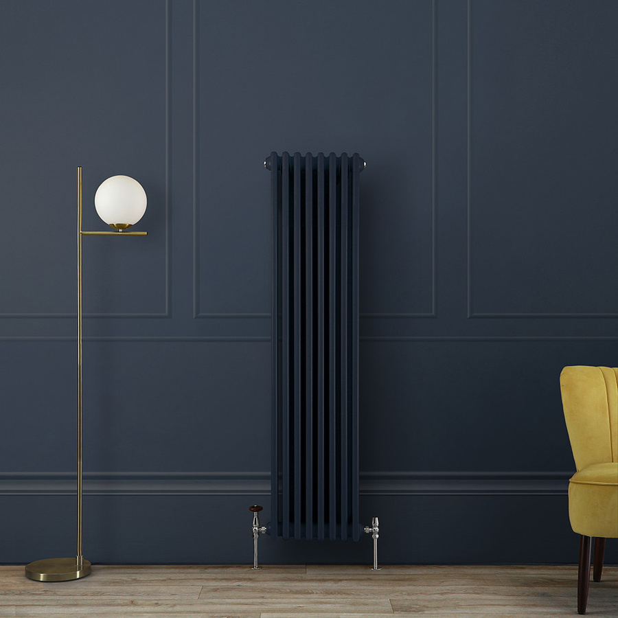 Hudson Reed Gliederheizkörper 2-säulig vertikal in Blau, Höhe: 150 cm, Breite: 38 cm - Bild 1