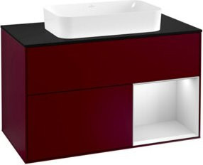 V&B Waschtischunterschrank Finion 100 mit Wandbeleuchtung, lackiert - Bild 1