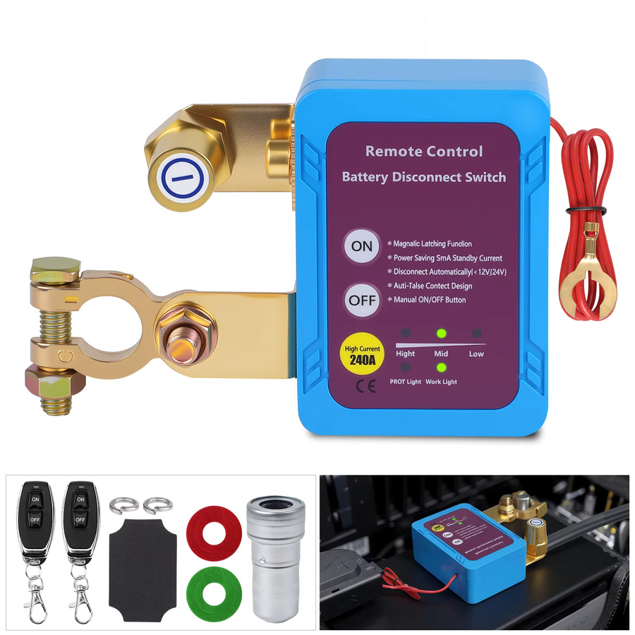 MINESPEED Smart Batterie-Trennschalter mit Fernbedienung 12V 240A in Rot zur Diebstahlprävention und Vermeidung von Batterieentladung für Auto, Lkw und RV - Bild 2