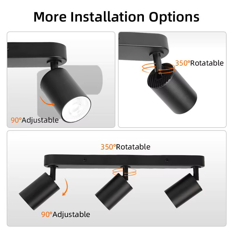CHENBEN GU10 LED Decken-Spot-Leuchte in Schwarz für Wohnzimmer, Schlafzimmer und Flur - Bild 4