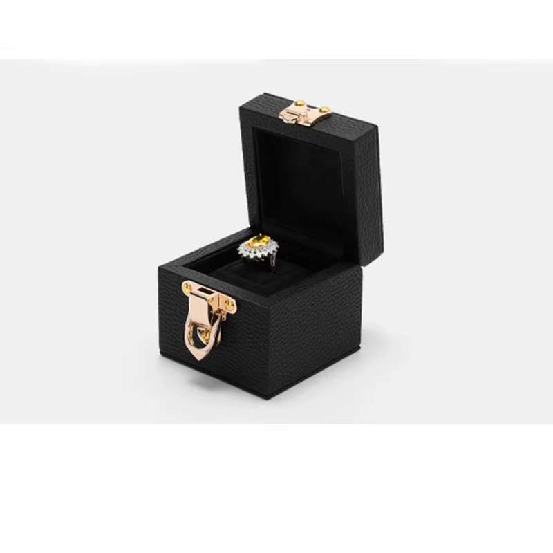 Oirlv Ringbox aus echtem Leder, Metallverschluss, Unisex - Bild 6