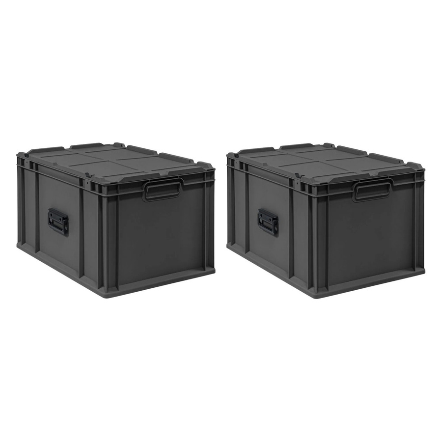 PROREGAL Supersparset 2x Eurobox Nextgen Portable Transportbehälter Schwarz, H x B x T: 33,5 x 40 x 60 cm, 65 Liter - Bild 2