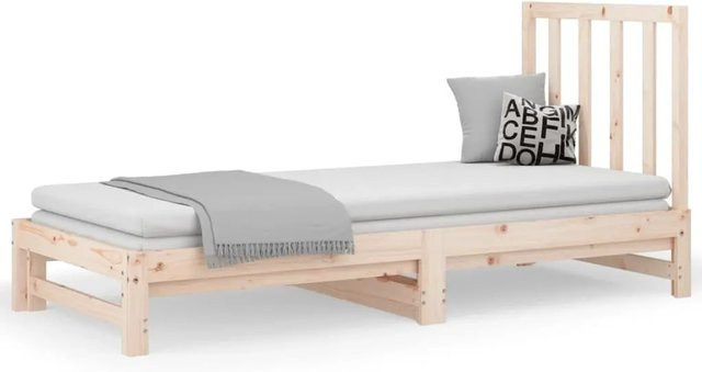 vidaXL Tagesbett aus Massivholz Kiefer ausziehbar braun B/T/H: 182 x 90 x 30 cm - Bild 1