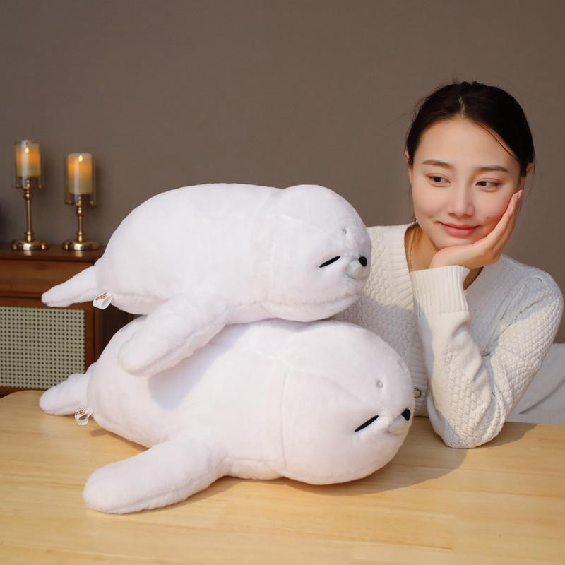 Weißer Seelöwe Plüschpuppe Robbe Stofftier 50cm - Bild 2