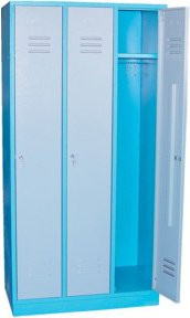 Aerotec Garderobenschrank Spint III aus Metall, pulverbeschichtet, Blau, B: 89 cm, H: 180 cm, T: 50 cm - Bild 1