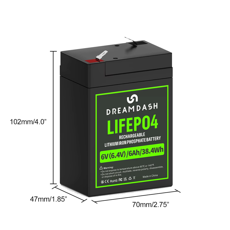 DREAMDASH LiFePO4 Batterie mit integriertem BMS, wiederaufladbare Lithium-Eisenphosphat-Batterie in Schwarz für Wohnmobile, Golfcarts, Solaranlagen und Boote - Bild 5