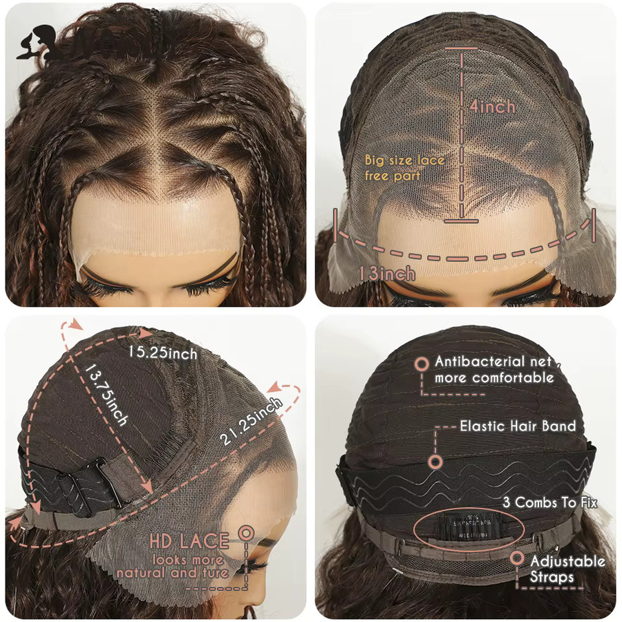 Faux Locs Perücke, synthetische Spitze-Frontal-Perücke, Damen - Bild 2