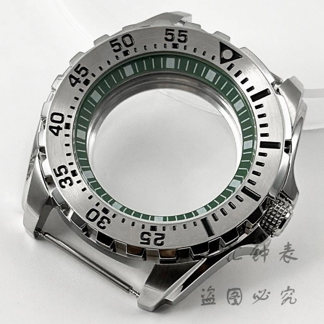 LIYAN Uhrengehäuse Edelstahl, Silber, 44 mm, Grün, Unisex - Bild 1