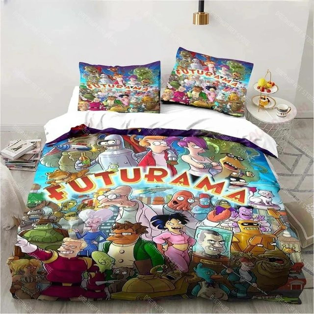 Bettwäscheset Futuramas Bender 3D Cartoon Design aus Mikrofaser oder Polyester, Multicolor, B/H: 90 x 200 cm - Bild 1