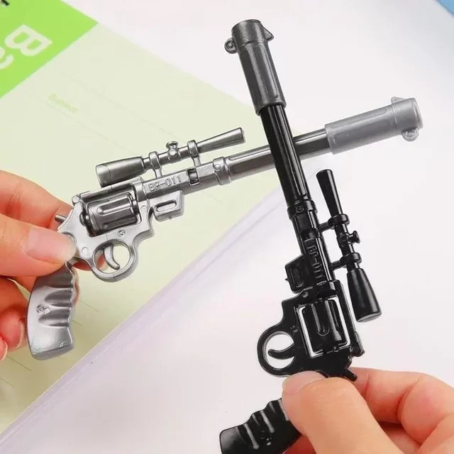 4er-Set kreative Kugelschreiber mit Formdesign in Grau für Schule und Studium - Bild 1