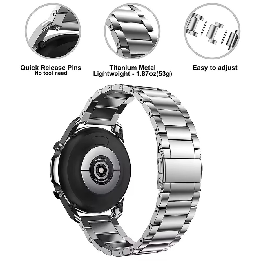 Uhrenarmband Titan, Edelstahl, Silber, 22 mm, Unisex - Bild 5