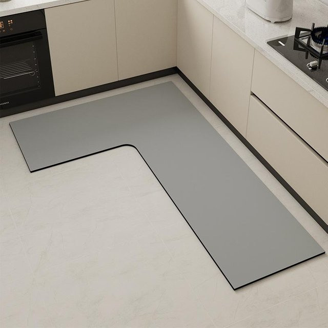 L-förmige Küchenmatte von Yiran Furniture, saugfähige und rutschfeste Bodenmatte für Küche und Badezimmer, B/T/H: 120 x 80 x 45 cm - Bild 1