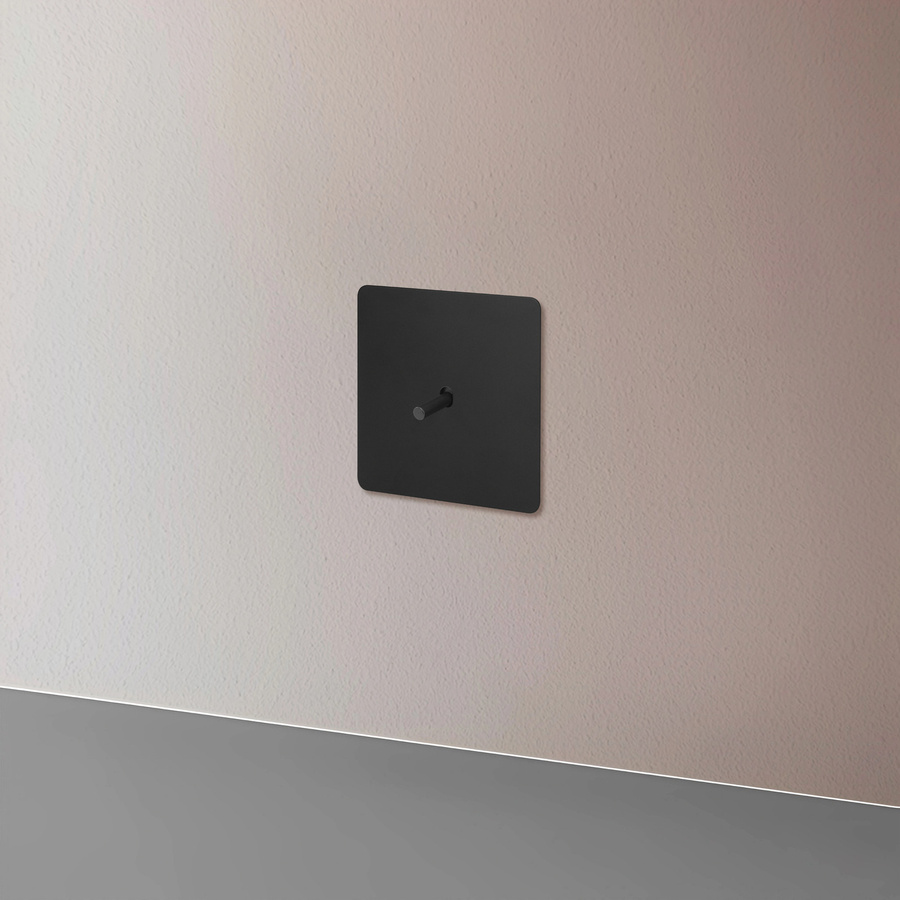 Avoir Wand-Kippschalter mit Dimmer und Steckdose, 2-Wege, Edelstahl-Panel, Schwarz Matt - Bild 2